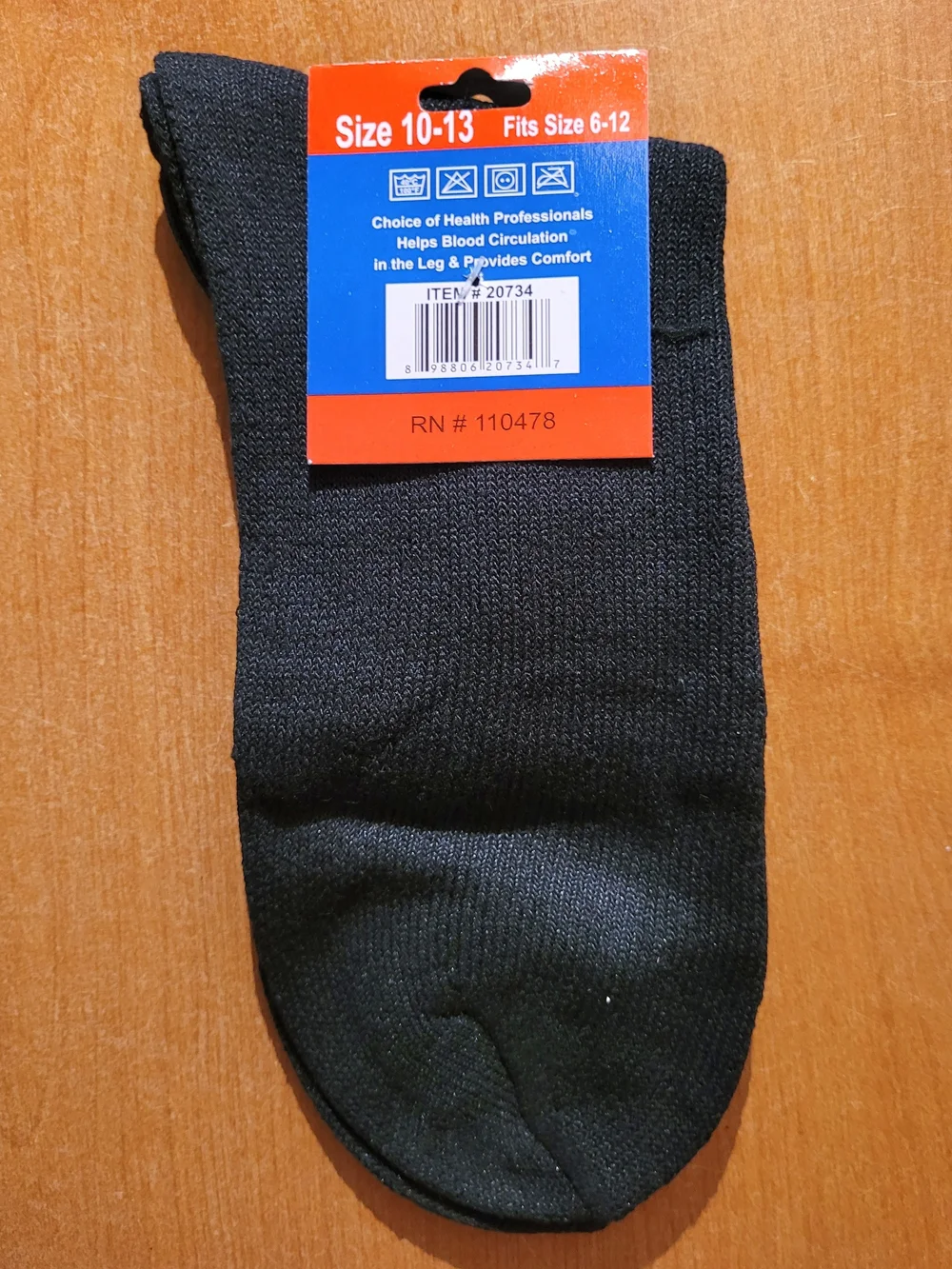 Diabetic Men's Gray Crew Socks - Size 10-13 New